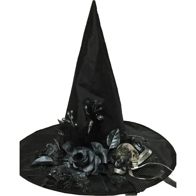 Witch Hat with Skull Bone