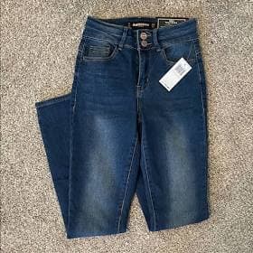 Dollhouse Curvy High Rise Double Button Skinny Jeans