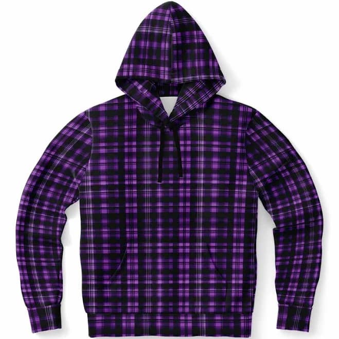 Tartan Check Cotton Hoodie with Pockets