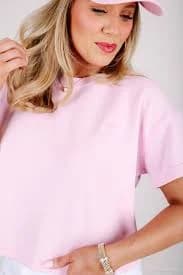Simply Southern Blush Cropped Short Sleeve Tee