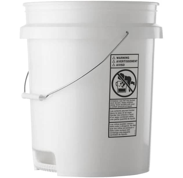TRICORBRAUN 5 Gallon White HDPE Round Pail