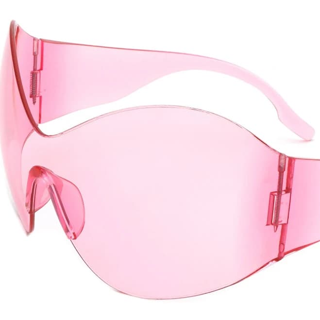 Oriel Women's Oversized Rimless Wraparound Shield Sunglasses