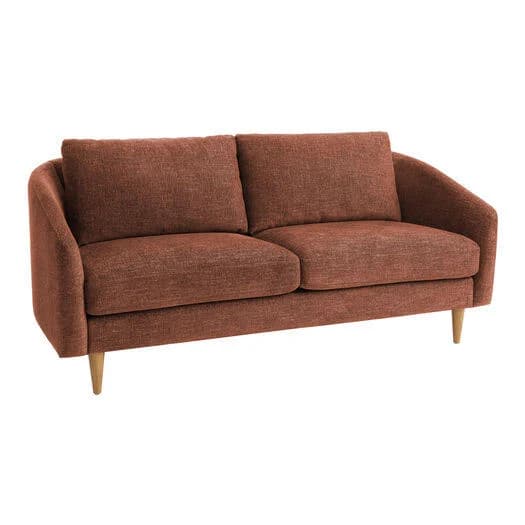 World Market Carson Chenille Curved Slope Arm Mid Century Sofa