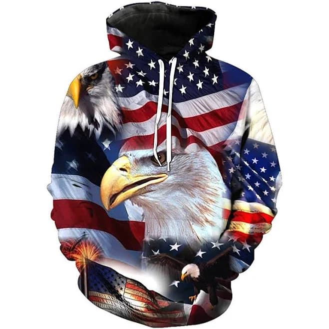 Patriot Eagle American Flag Hoodie