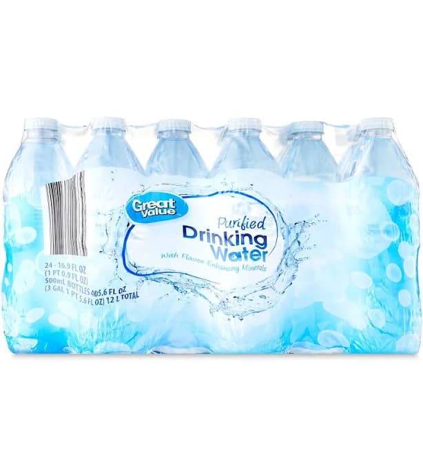 Great Value Purified Drinking Water 16.9 fl oz 24 Count