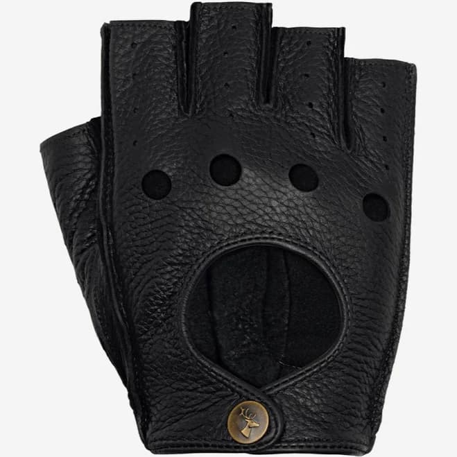Men's Fingerless Leather Driving Gloves