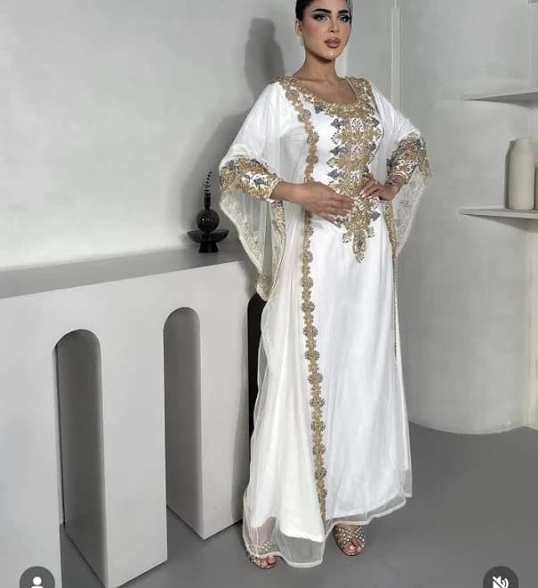 MS Creation Women's Embroidered Moroccan Kaftan