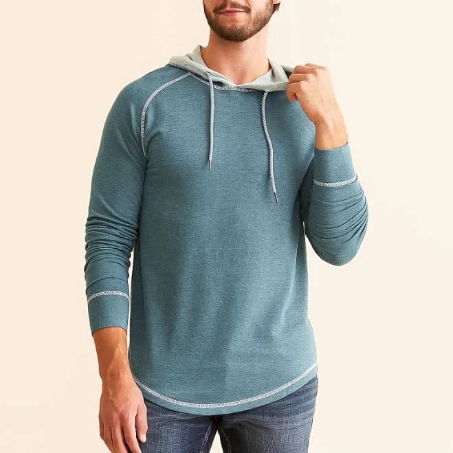 BKE Men's Viscose Marled Hoodie with Buckle