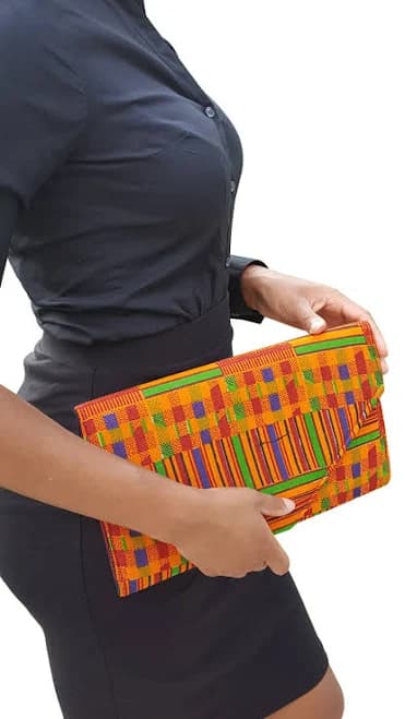 African Kente Print Clutch Purse