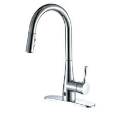 Runfine Norwich Chrome Single Handle Kitchen Faucet with Sprayer (Deck Plate Included) RF411002 at Lowes.com