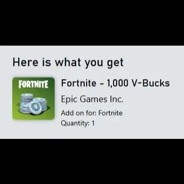 1000 Fortnite V-Bucks Card