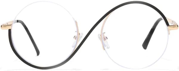 Black Round Metal Prescription Glasses-Prescription Glasses with Blue Light Blocking Lens