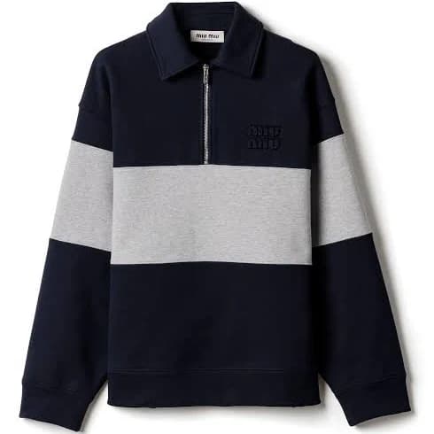 Miu Miu Women's Half-Zip Cotton Sweatshirt