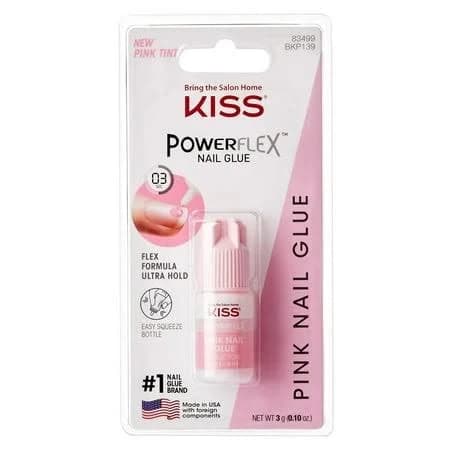 Kiss Powerflex Nail Glue Pink Tint 0.10 Ounce (Pack of 3) E22, White