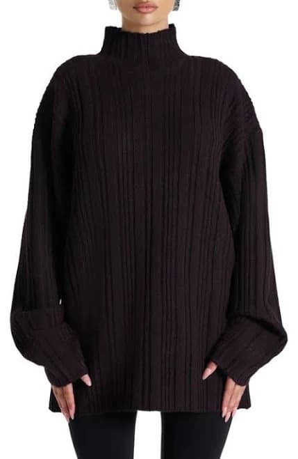Naked Wardrobe Women's Oversize Funnel Neck Sweater