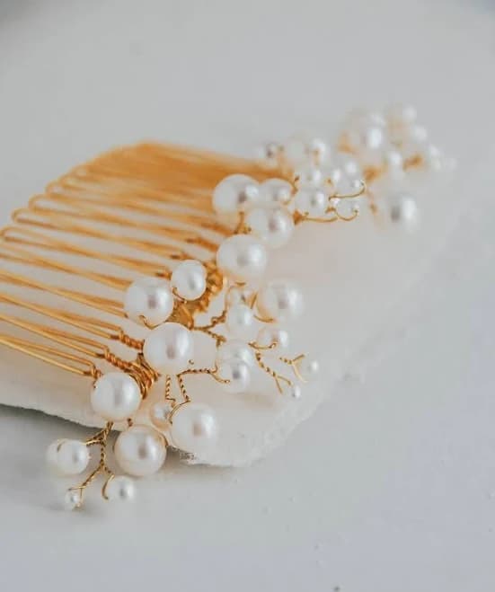 Dainty Freshwater Pearl Hair Comb