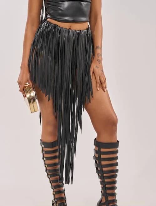 Akira Coachella Fringe Skirt