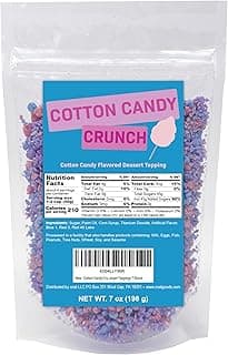 Cotton Candy Crunch Topping for Ice Cream, Froyo, Frappes, Cupcake and Dessert Toppings 7 Ounce