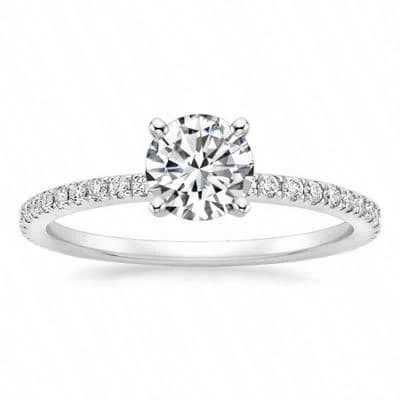 1 Ct Halo Solitaire Promise Ring in Silver