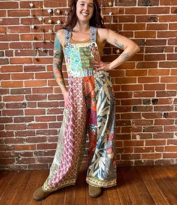 La Boheme Patchwork Wide Leg Overalls