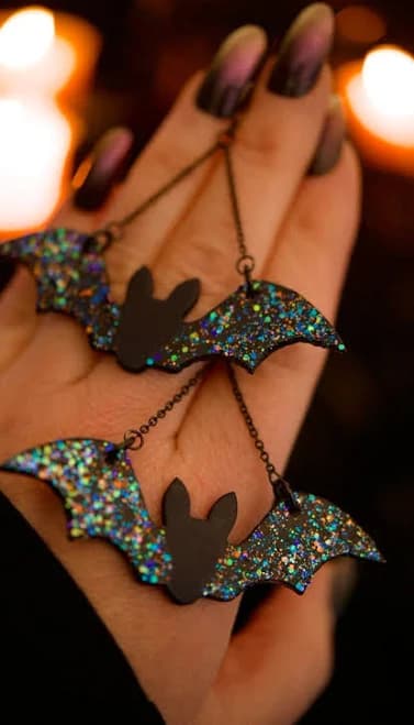 Stardust Bat Wing Earrings