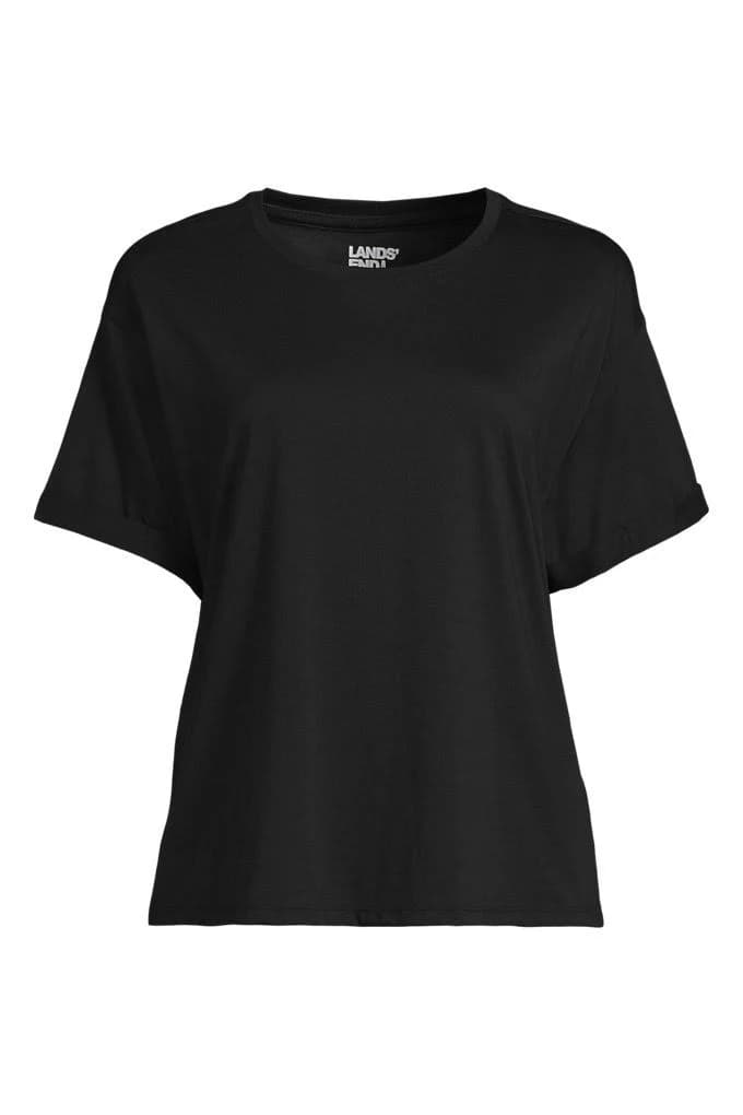 Lands' End Women's Oversized Supima Short Sleeve Crew Neck T-Shirt