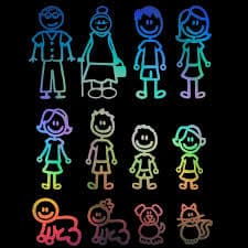 15cm Happy Family Stickers Cover Scratches PVC Sticker Products Exterior Parts Cute, Accessories Personality, Car Decoration - AliExpress 34