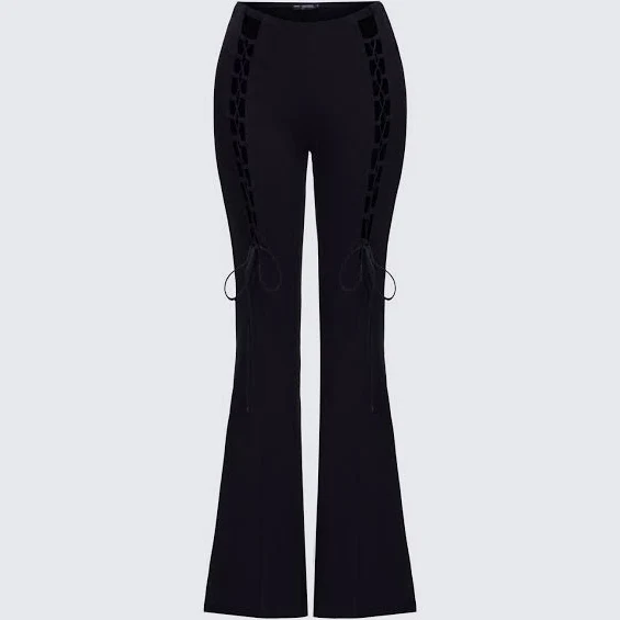 Lace Up Flare Pants with Side Tie