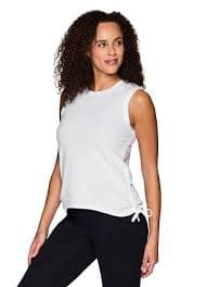 RBX Active Cotton Blend Workout Tank Top for Women, Side Tie Sleeveless Breathable Yoga Muscle Tee Yoga Tunic White XS : Clothing, Shoes & Jewelry - Amazon.com