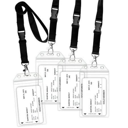 GreatShield 4-Pack Water Resistant PVC ID Badge Holders