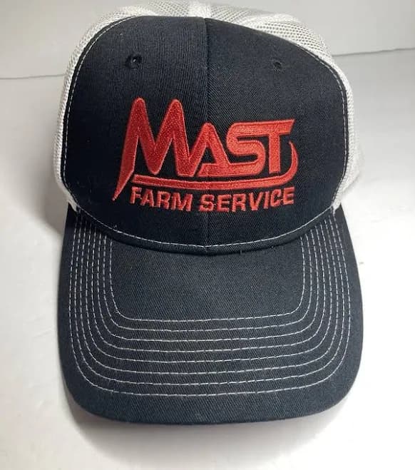 Mast Farm Service Equipment Logo Cap Hat Adult Black Trucker Snapback
