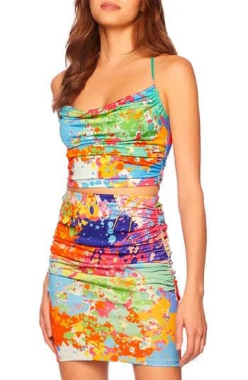 Susana Monaco Women's Print Cowl Neck Camisole