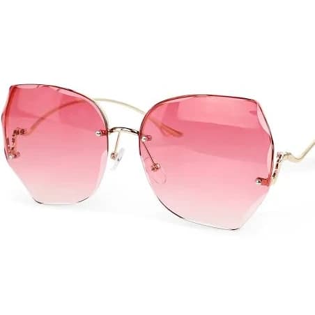 Wave Cut Rimless Gradient Sunglasses