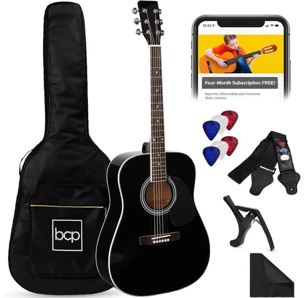 Best Choice Products 41in Full Size All-Wood Acoustic Guitar Starter Kit