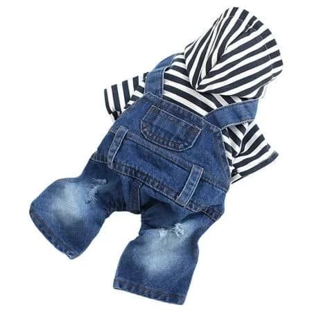 UVWlwu Stylish Denim Overalls Pet Jumpsuit
