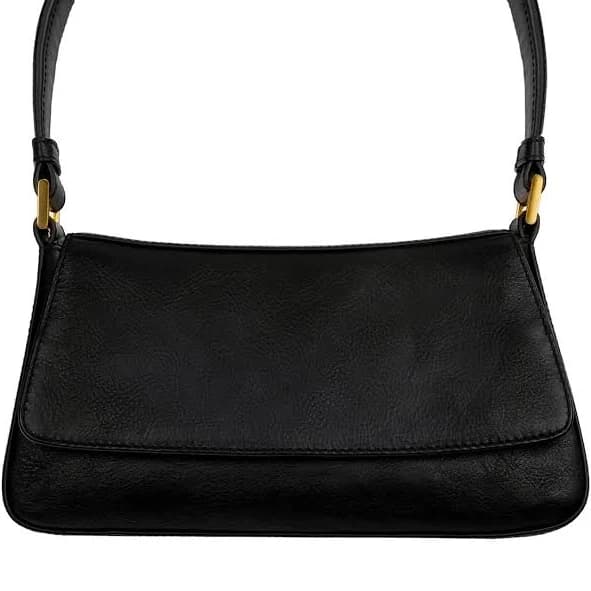 Women's Leather Baguette Handbag with Bright Lights