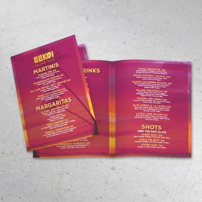 TerraSlate 11" x 17" Bi-Fold Waterproof Menus