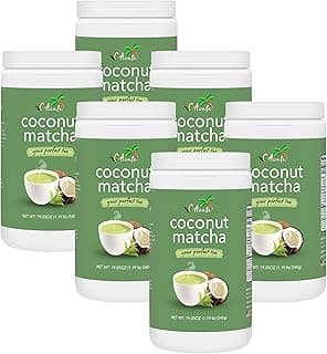 CAcafe Coconut Matcha - Instant Japanese Health Drink - Creamy & Sweet - Hot or Iced Green Tea Latte Mix - New Look, Reduced Sugar - Non-GMO - No Artificial Flavors or Colors | 6-Pack
