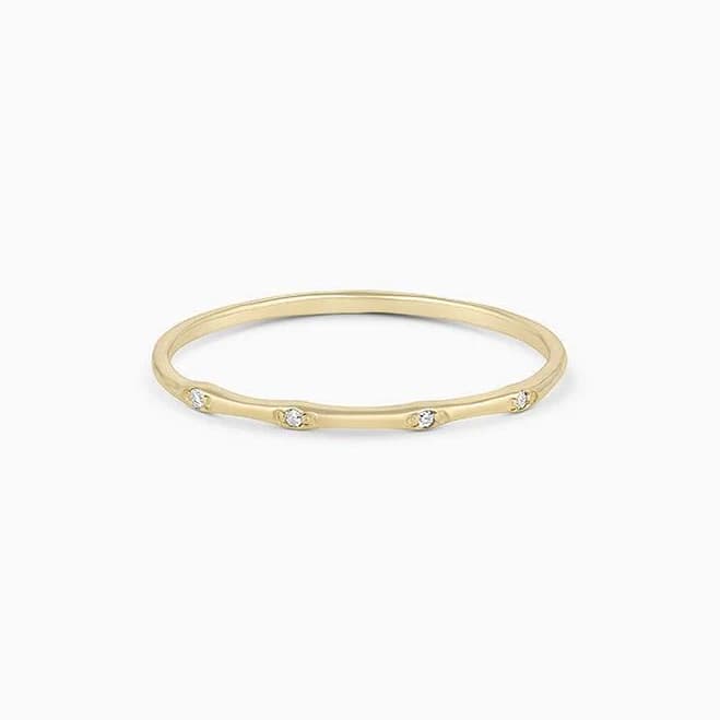 Gorjana 14K Solid Gold Diamond Stacking Ring