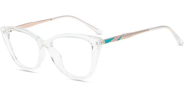 Firmoo Clear Cat-eye Prescription Glasses Metal Frame MT16323