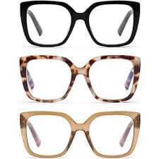 Amazon.com: 2 Pairs Retro Square Trendy Style Reading Glasses - Comfortable Readers Magnification With Spring Hinge (Black, 1.50) : Health & Household
