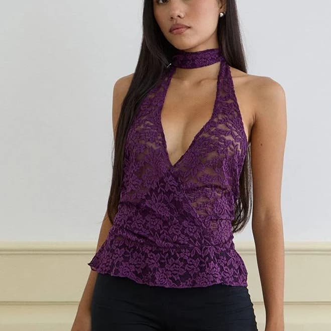 Alfaro Plunge Halter Top
