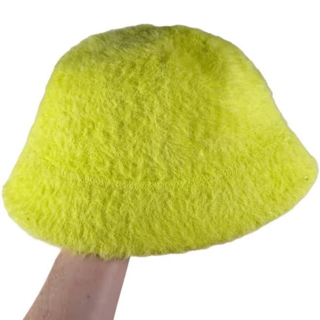 Urban Outfitters Accessories | Neon Green Fuzzy Bucket Hat | Color: Yellow | Size: Os | Angelface_333's Closet