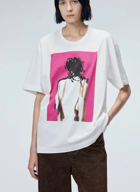JNBY Abstract Illustration Crewneck T-shirt