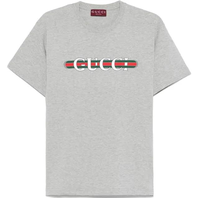 Gucci - logo-print T-shirt - women - Cotton - XS - Grey