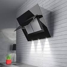 Amazon.com: Futuro Futuro Quest Black 36 Inch Wall-mount Range Hood, Angled Design, Stainless Steel & Glass, LED, Ultra-Quiet, with Blower : מכשירי חשמל