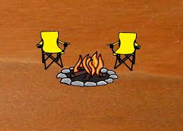 Camper Sign w Camping Chair and Campfire JGWoodSigns