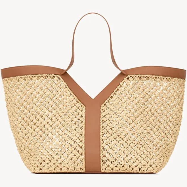 Saint Laurent Women's Y Raffia Tote Bag