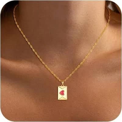 14K Gold Plated Dainty Heart Pendant Necklace