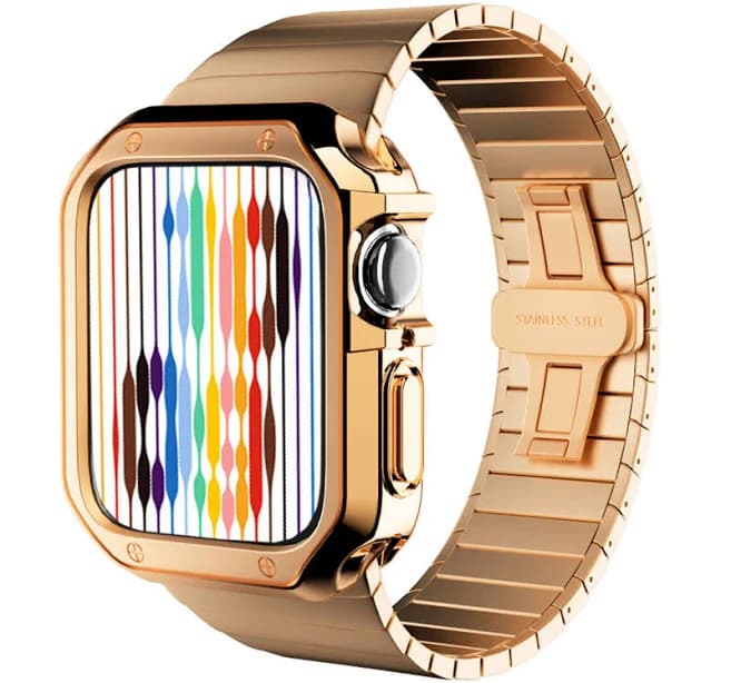 Apple Watch Silicone Case & Steel Link Band